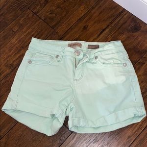Mint green shorts